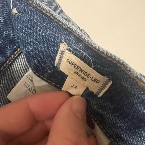 Madewell Super Wide Leg Jeans Fannin Wash NQ160 Size 24 - Picture 9 of 9